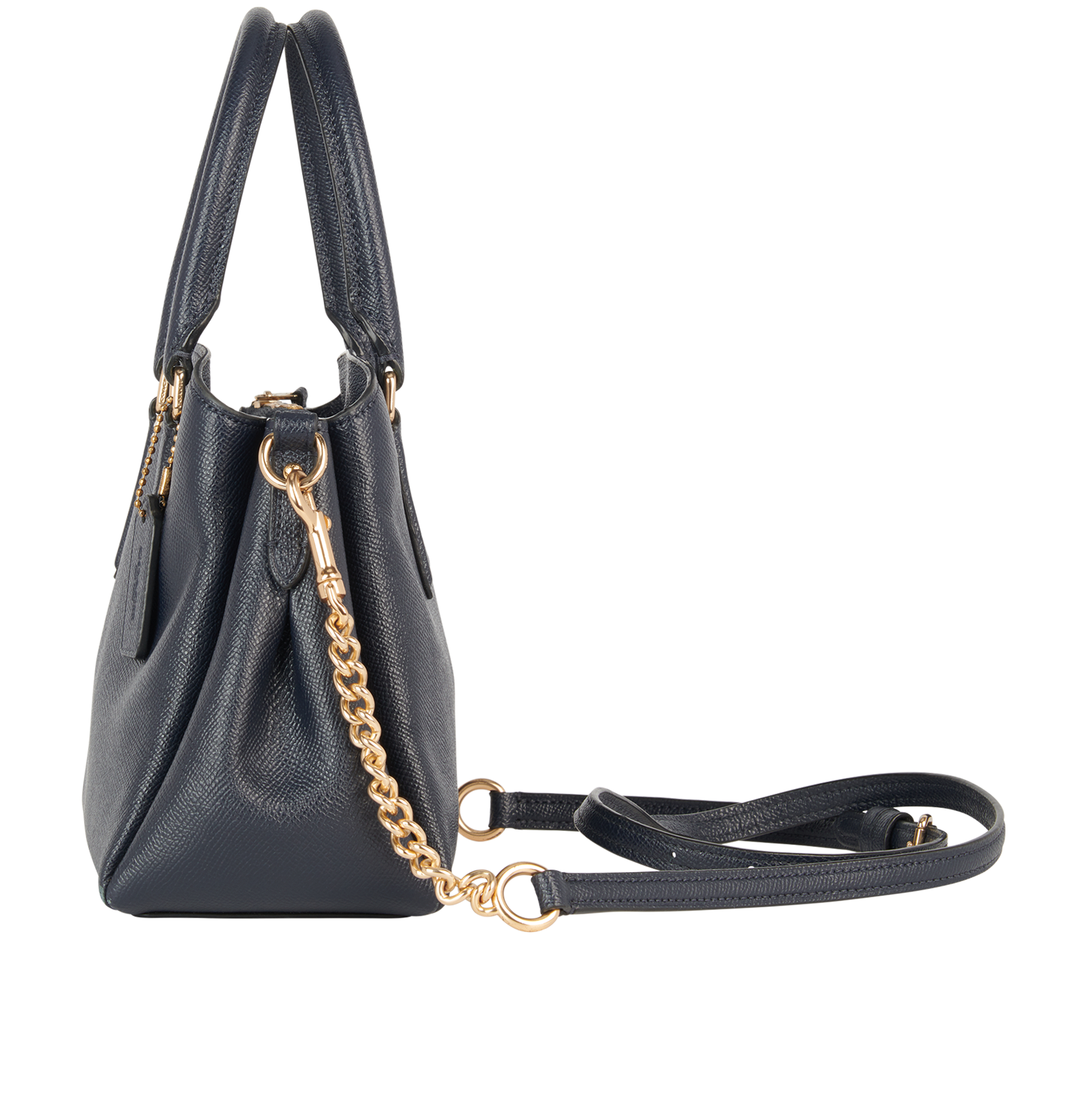 Mini Sage Carryall, &pound;120, Handbags, Navy, Leather, Bottom view